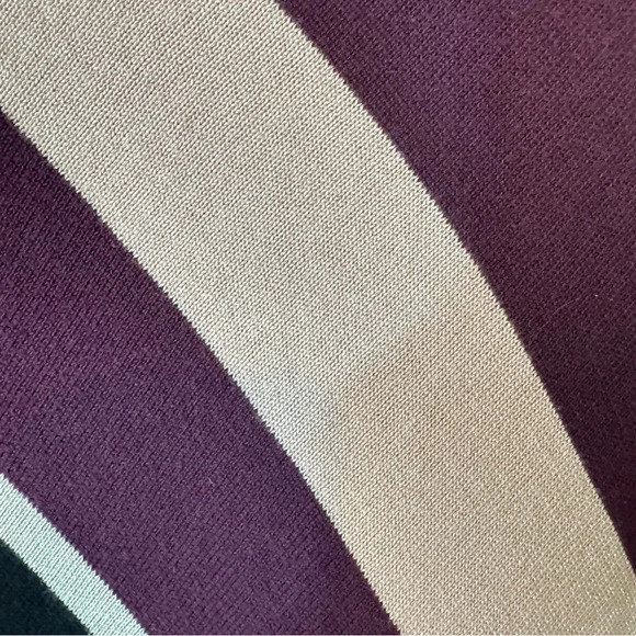 Allison Daley Sparkly Pink and Burgundy Wide Striped 3/4 Sleeve Sweater - Picture 16 of 17